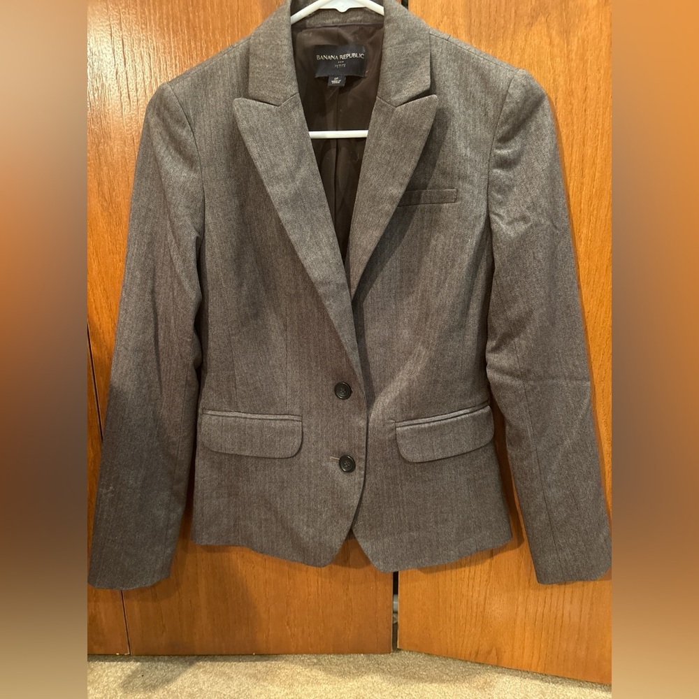 Banana Republic Gray Blazer Professional Tailored Suit Jacket